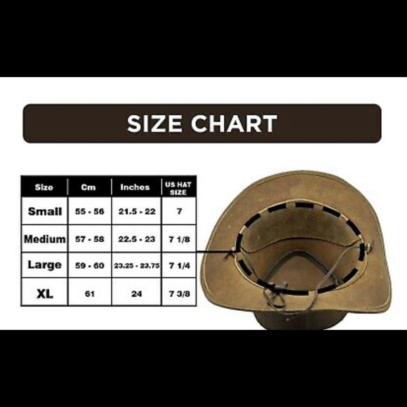 Men's Brown Genuine Leather Cowboy Western Hat - Picture 3 of 3